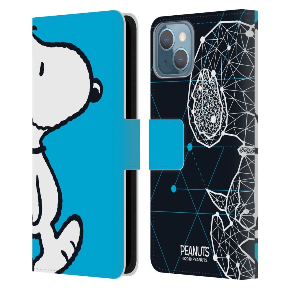 PEANUTS スヌーピー (コミック誕生 75周年 ) - Snoopy Geometric レザー手帳型 / Apple iPhoneケース - PGS